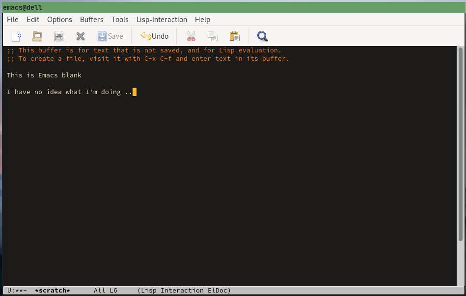 Emacs blank