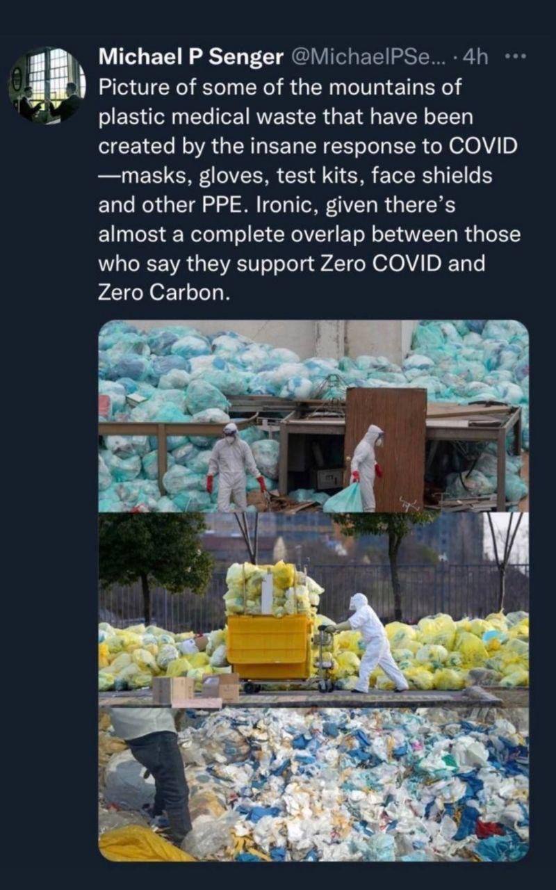 Mountains of plastic used masks