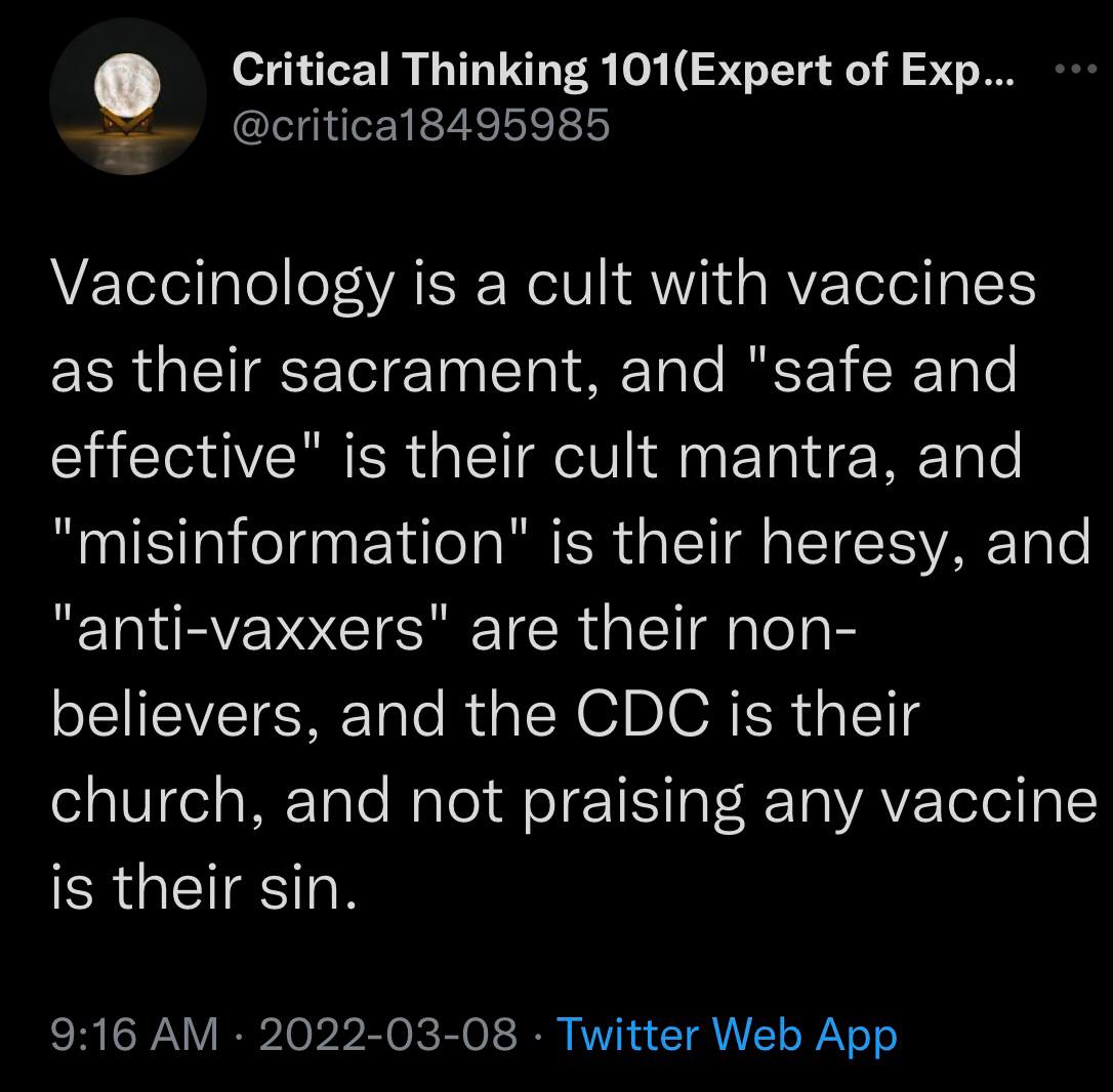 Vaccinology cult