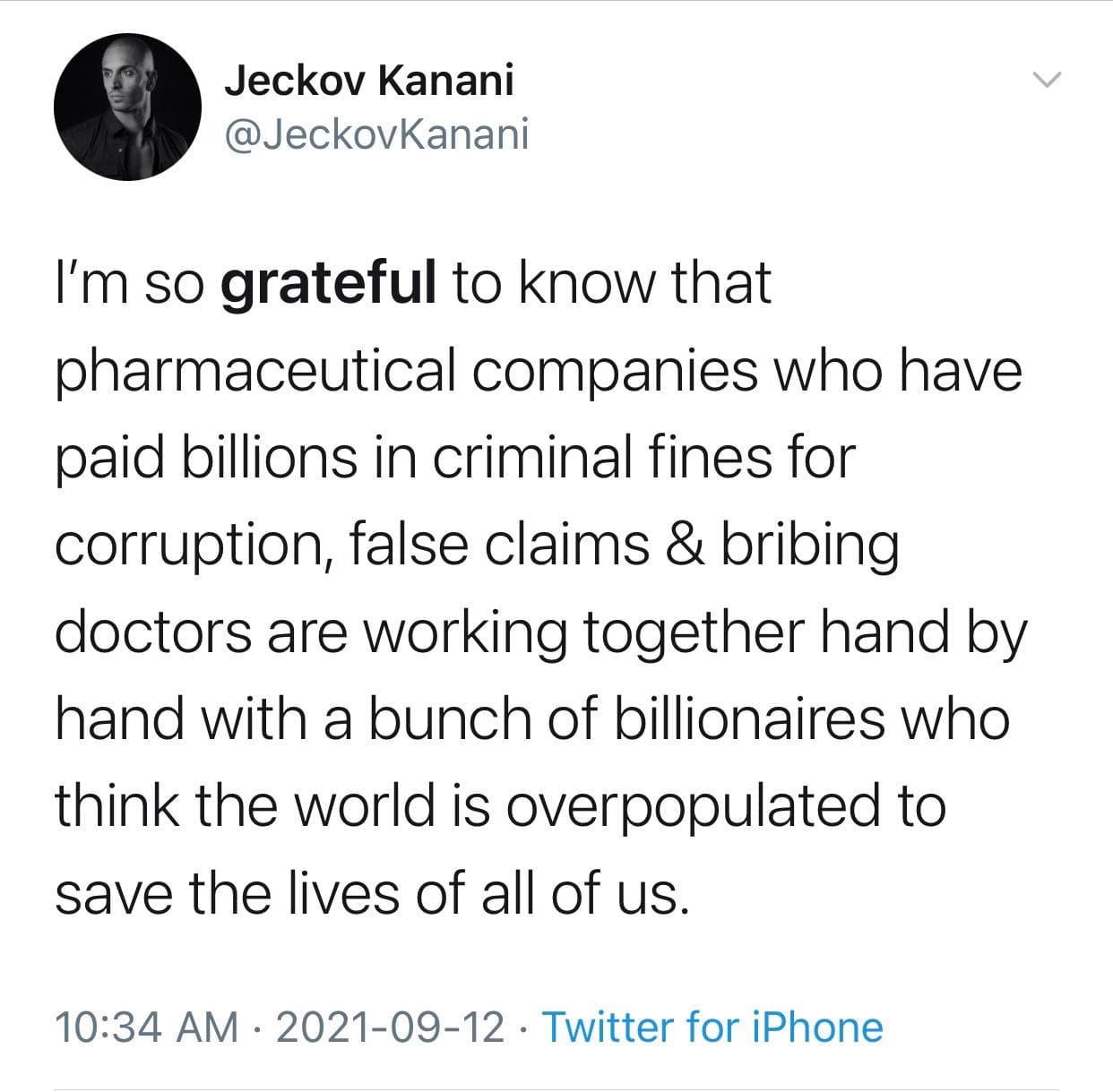 So grateful of the pharma who have paid billions in criminal fines