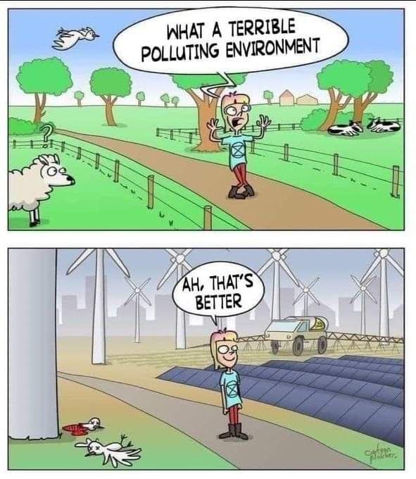 Trees or solar-panels and wind-mills