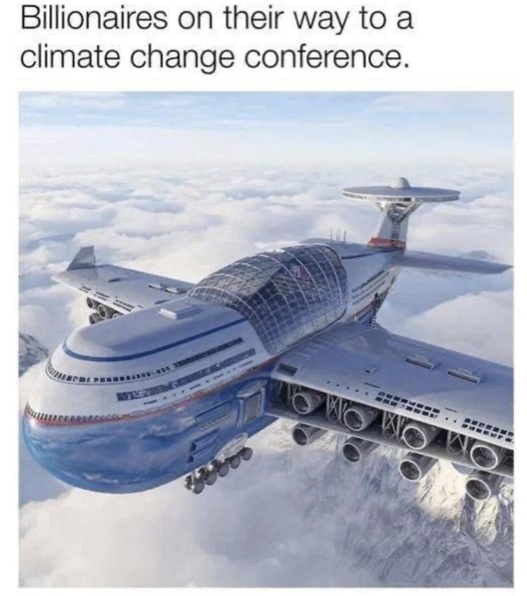 Billionaires on their way to climate change conference