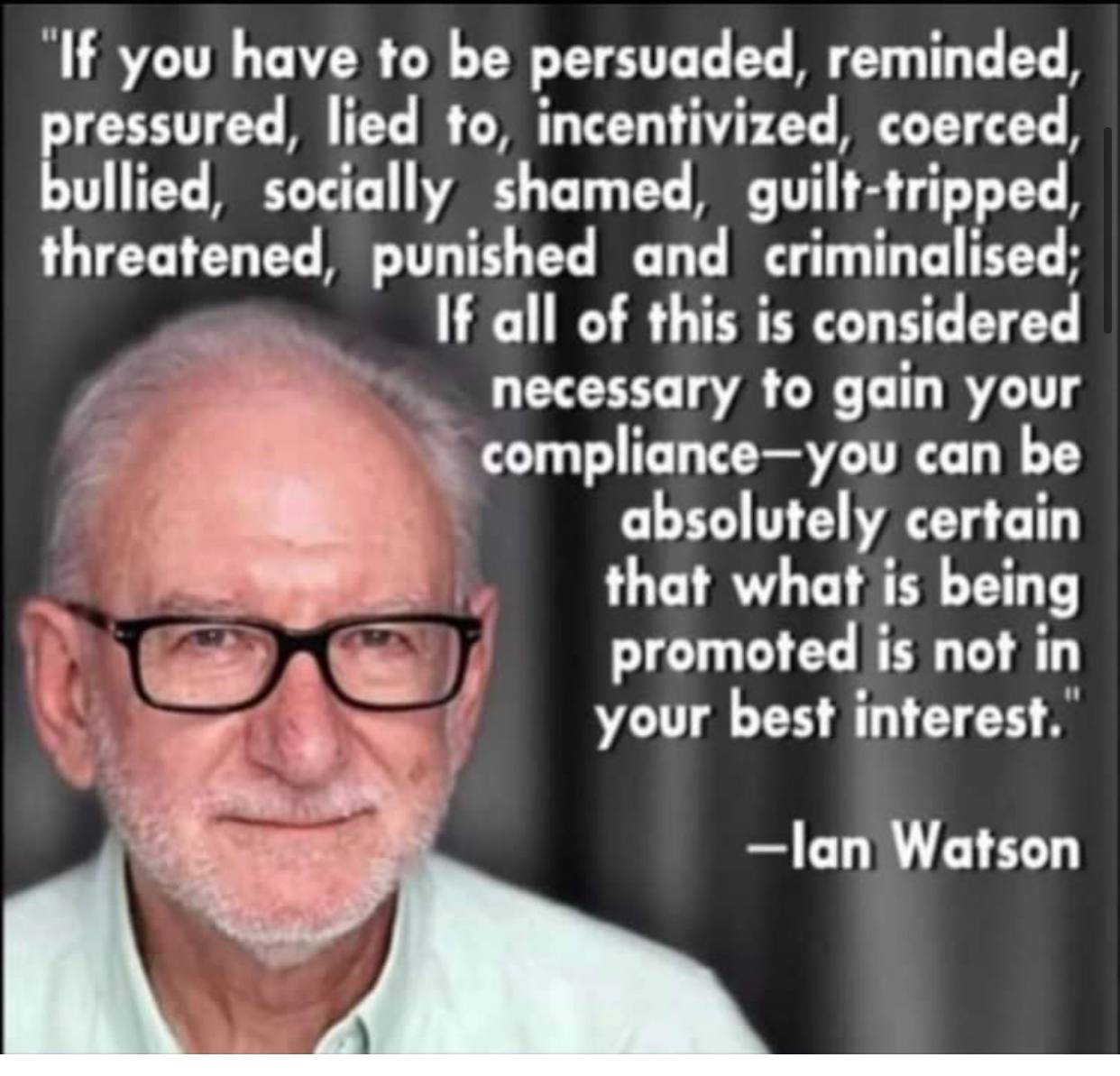 If you have to be incentivised and threatened, you know it's not good for you